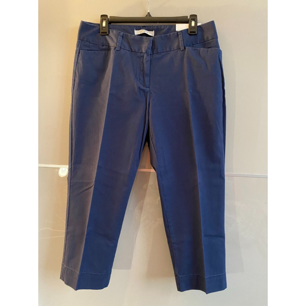 Loft Navy Julie Cropped Pants